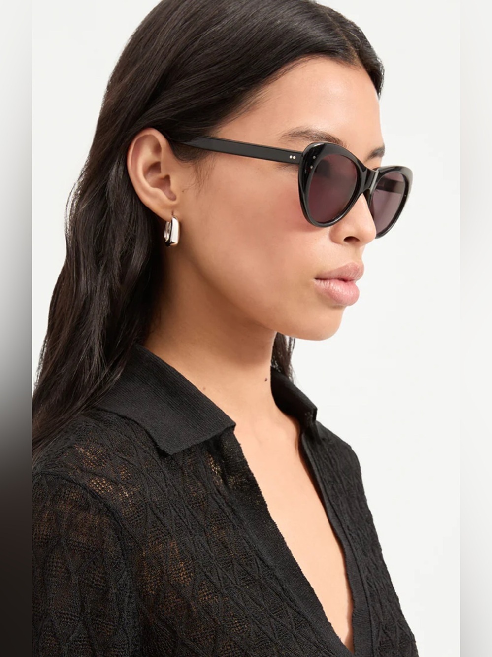 Veronica Beard Edie cat eye sunglasses black NWT